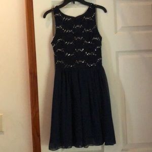 blue sparkly dress
